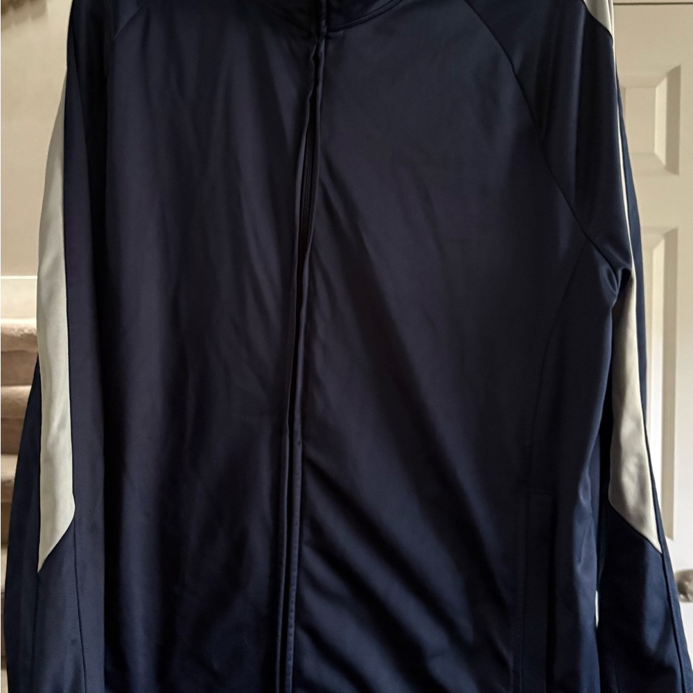 Xersion Blue and White Windbreaker Lightweight Athletic Jacket